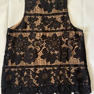 Express Black Floral Lace Camisole with Nude Lining